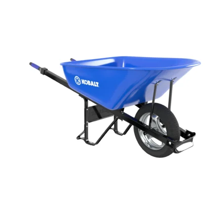 3D product rendering of a wheelbarrow for load management in professional settings.