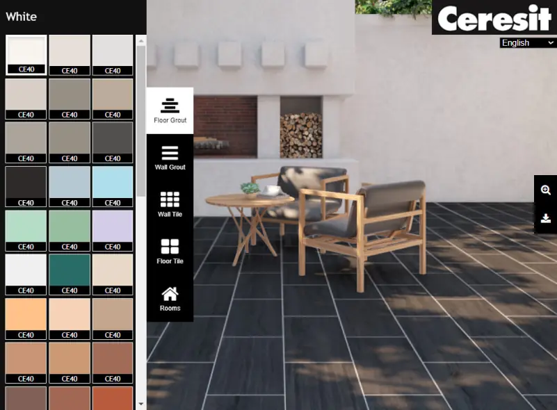 Colour picking process within a 3D configurator for home goods.