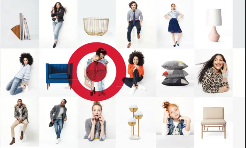 Target lifestyle campaign featuring models and decor.