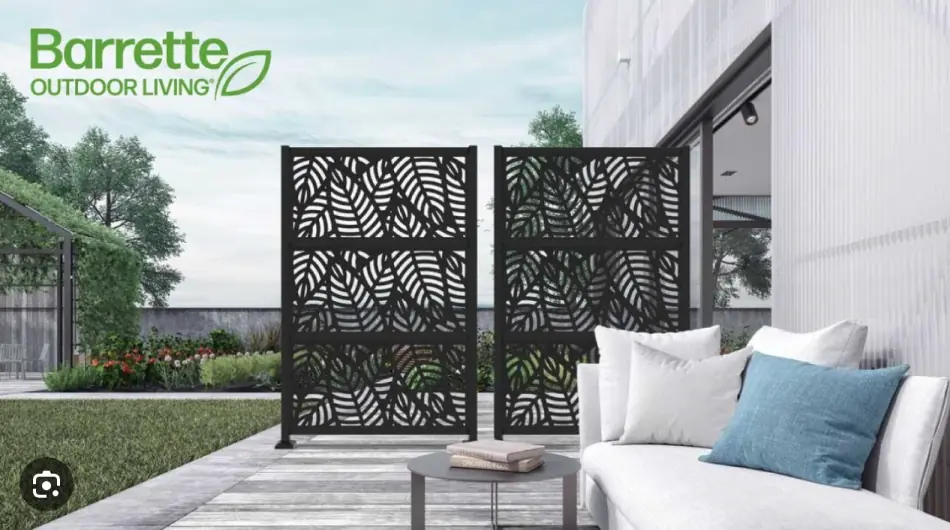 Barrette Outdoor Living panels with foliage design.