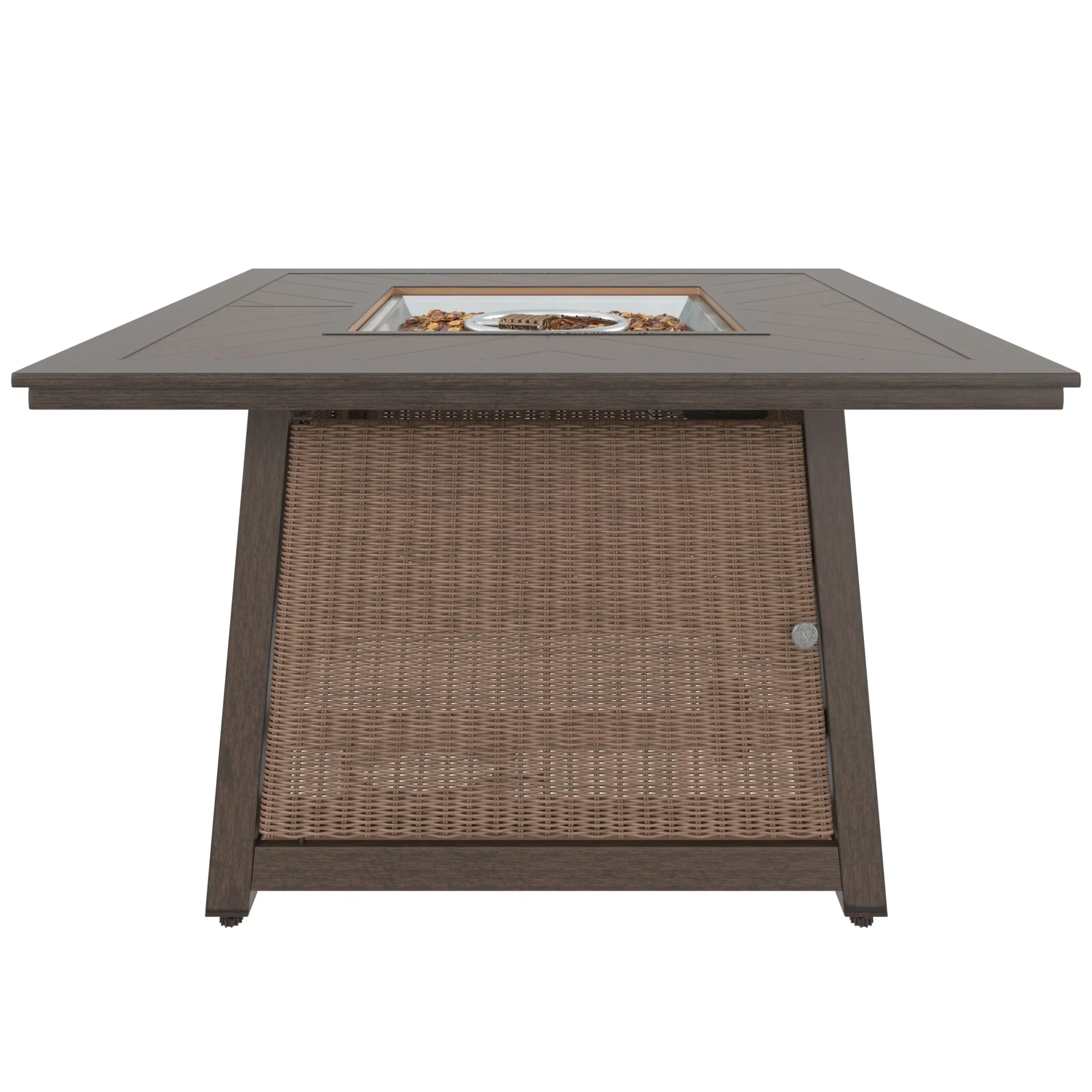 Fire table 3D product rendering for outdoor living spaces.