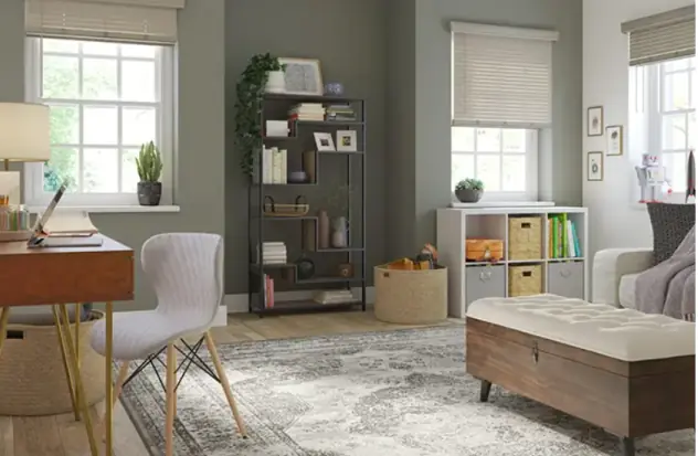 Office room rendered using CGI, showing how CGI works in furniture design.